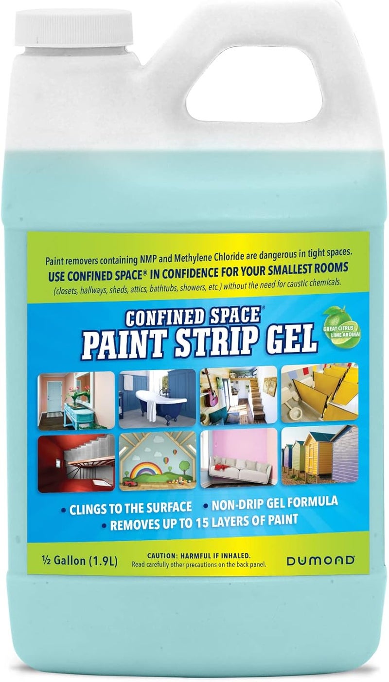Dumond Confined Space Paint Strip Gel, Remove Up to 15 Layers of Latex, Oil, Acrylic & Water-Based Coatings from Small Spaces, Closets, Furniture, Sheds, Attics & More, Citrus Lime Aroma, 1/2 Gallon - Image 1
