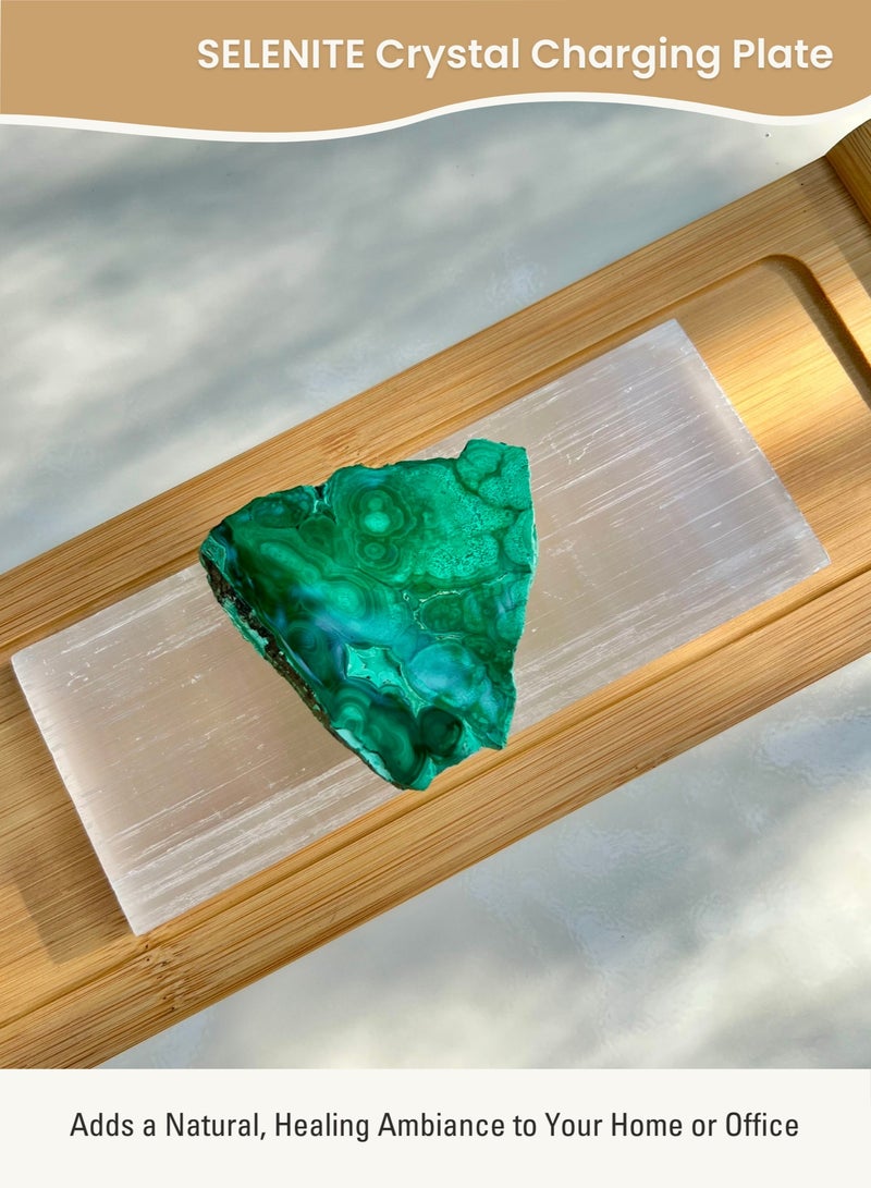 THERALUMA Natural Selenite Slab – 6” x 2.4” Crystal Charging Plate for Jewelry Cleansing, Energy Clearing & Home Décor  - Image 2