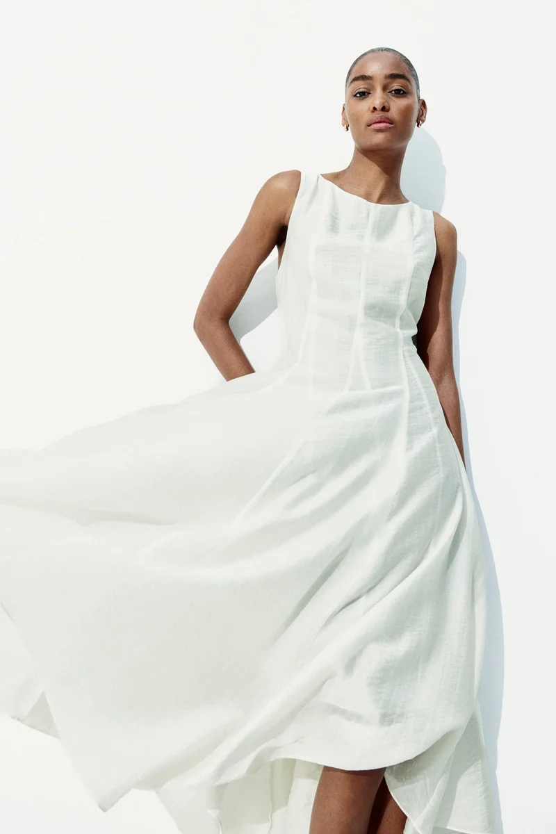 اتش اند ام فستان بحافة غير متماثلة