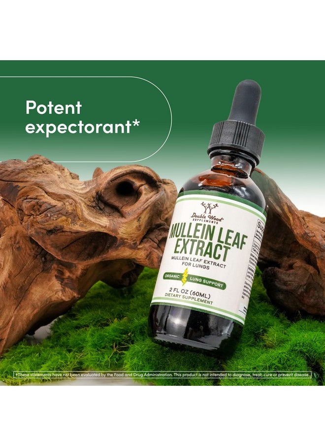 Mullein Drops for Lungs - Organic Mullein Leaf Extract for Lungs - 2FL OZ, 60 Servings (Better Absorbed Than Capsules, Great Addition to Mullein Tea) to Support Lung Health by Double Wood