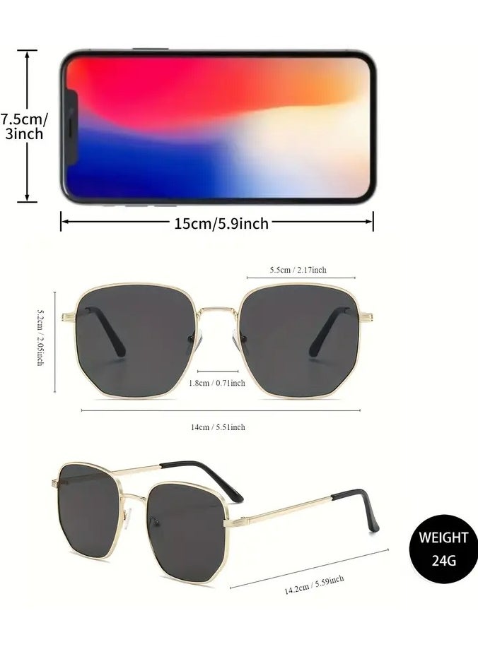 Retro Vintage Multifaceted Fashion Glasses, Y2K Style Metal Eyewear for Men and Women  - Image 3