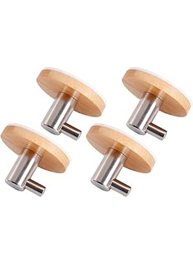 Stainless Steel Wall Hooks For Bathroom Kitchen Door Back Storage Hangers 4 Pack - Image 1