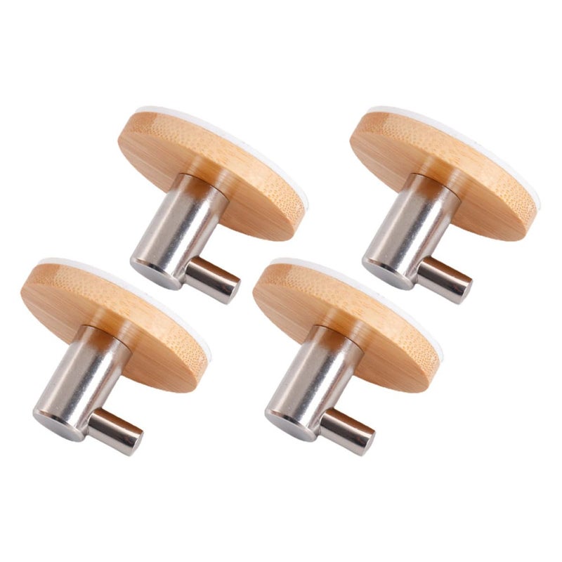 Stainless Steel Wall Hooks For Bathroom Kitchen Door Back Storage Hangers 4 Pack - Image 2