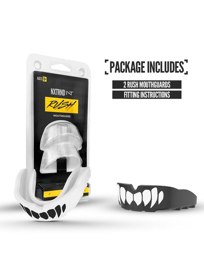 NXT NXTRND - 2 Pack Nxtrnd Rush Mouth Guard for Boxing and Other Sports (Black & White Fangs) - Image 1