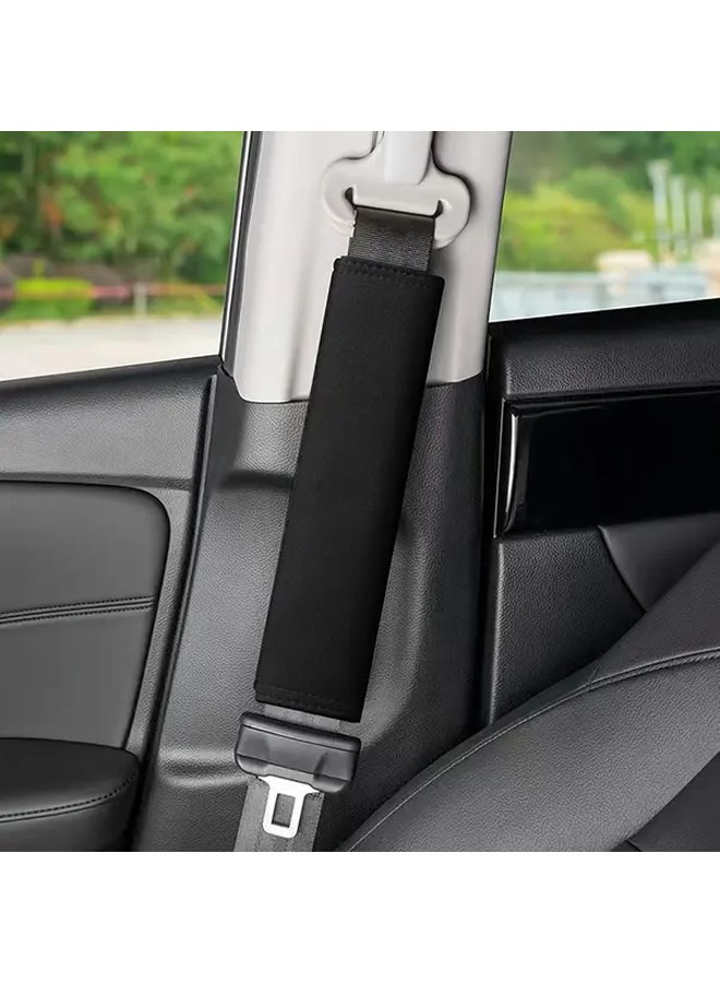 2 Black Car Seat Belt Shoulder Pads Soft Comfort Covers Adjustable Fit All Vehicles - Image 3
