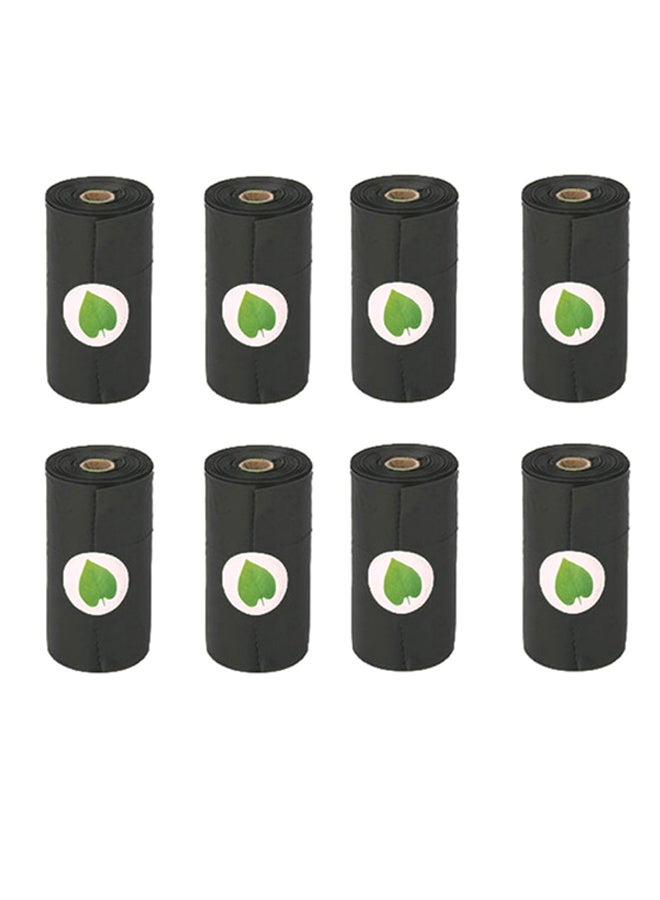 Loquat 8-Piece Leak-Proof Degradable Pet Waste Bag Set Black 12.60 x 6.80cm - Image 1