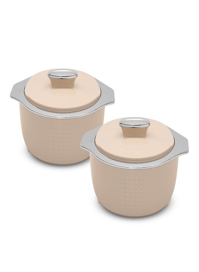 JAYPEE FINE DINE Inner Stainless Steel Casserole Twin Set of 2, 1000ml, BPA Free Insulated casserole Set |Sabji Container |Small Chapati Box |Food Grade Serving Set, Coffee - Image 1