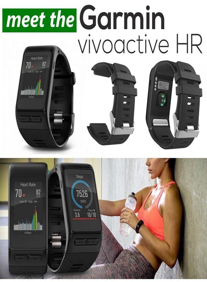 QGHXO سوار ساعة Garmin Vivoactive HR، سوار بديل من السيليكون الناعم فقط لساعة Garmin Vivoactive HR (بدون جهاز تتبع، أساور بديلة فقط) - Image 5