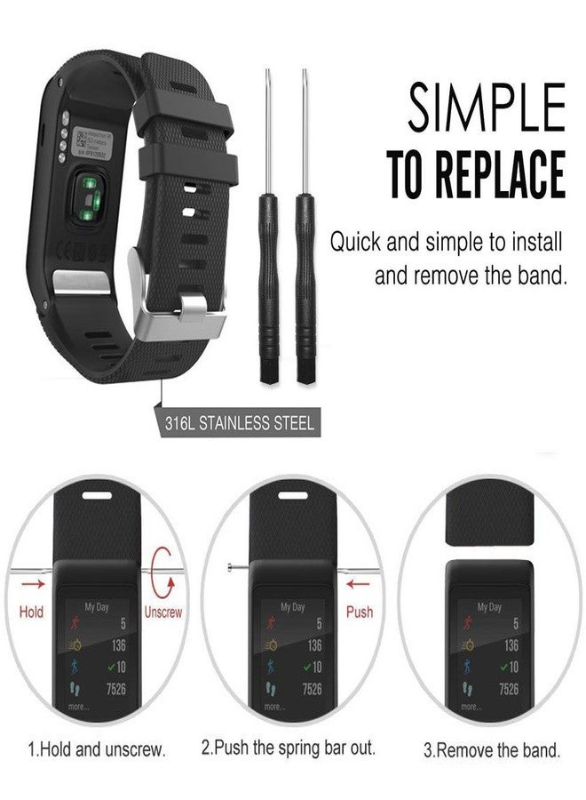 QGHXO سوار ساعة Garmin Vivoactive HR، سوار بديل من السيليكون الناعم فقط لساعة Garmin Vivoactive HR (بدون جهاز تتبع، أساور بديلة فقط) - Image 4