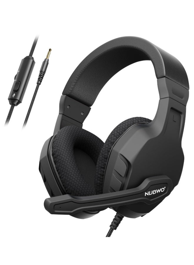 NUBWO U3 Gaming Headset with Microphone, Safe Volume Limited, Kids Headphones for Switch, Super Lightweight, Rich Sound, 3.5mm Jack for NS, PS4, PS5, Xbox, Tablet, iPad Computer - Image 1
