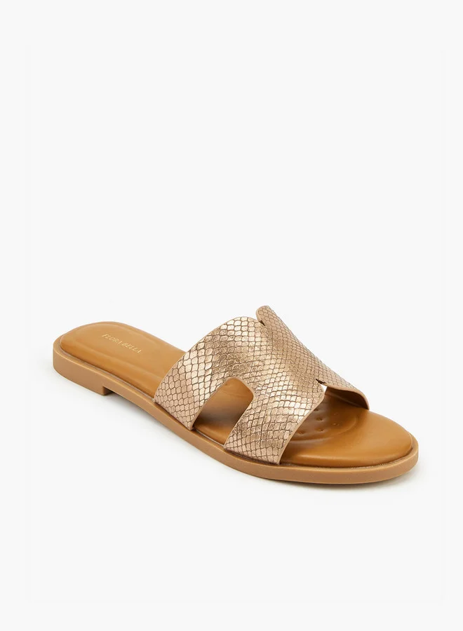 Flora Bella By Shoexpress Textured Slip-On Flat Sandals