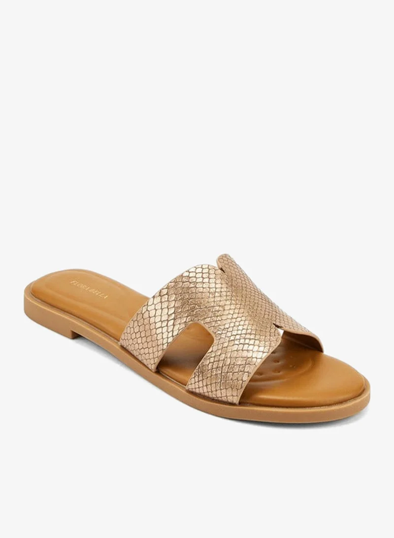 Flora Bella By Shoexpress Textured Slip-On Flat Sandals