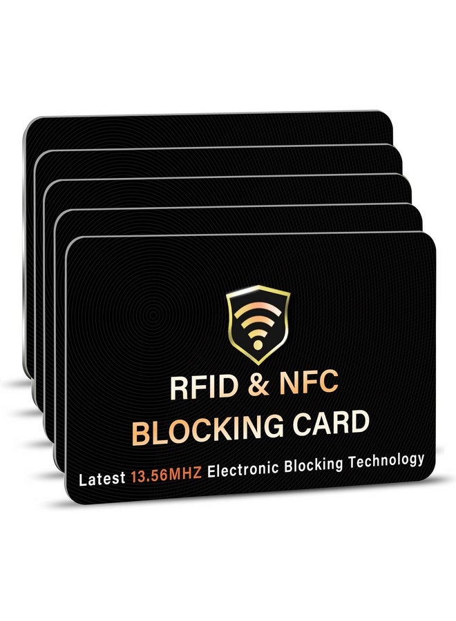 SaiTech IT SaiTech IT Unisex-Adult Blocking Cards 5 Pack Premium Contactless Nfc Debit Credit Card Passport Protector Blocker, Design Perfectly Fits In Wallet/Purse(Black)  - Image 1