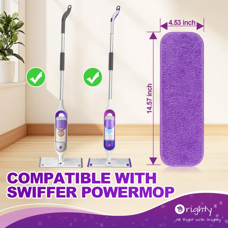 Orighty Reusable Mop Pads for Swiffer PowerMop, 10 Pack Power Mop Pads Refills for 13 ''-15 '' Spray Mop, Microfiber Mop Pads Refills for Multi-Surface Floor, Machine Washable - Image 2