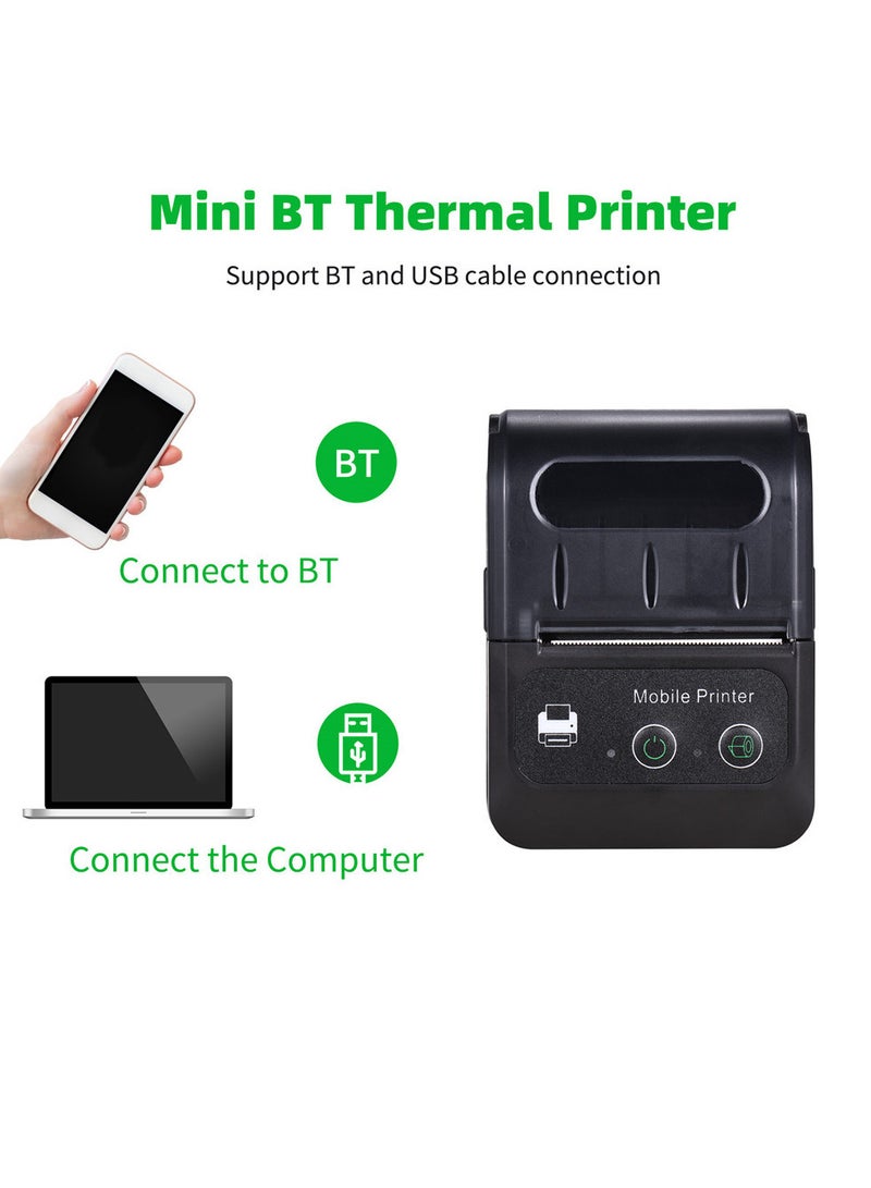 Portable Wireless BT 58mm Thermal Receipt Printer Mini USB Bill POS Mobile Printer - Image 4