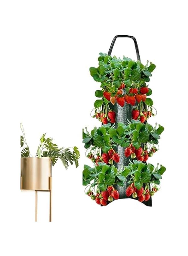 Generic 8 Hole Hanging Grow Bags for Tomato Chili Herb Strawberry,Upside Down Planter Tomato Herb Strawberry Grow Bags | Hanging Aeration Fabric Strawberry Planter Bags for Growing Herbs Flowers  - Image 1