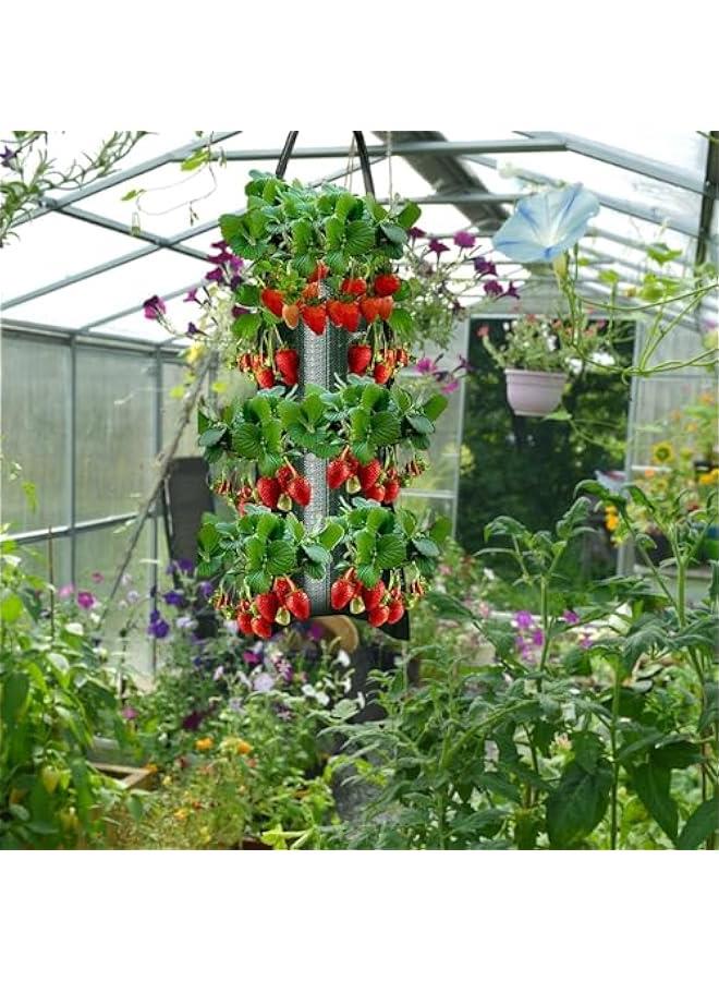 Generic 8 Hole Hanging Grow Bags for Tomato Chili Herb Strawberry,Upside Down Planter Tomato Herb Strawberry Grow Bags | Hanging Aeration Fabric Strawberry Planter Bags for Growing Herbs Flowers  - Image 2
