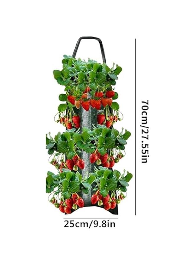 Generic 8 Hole Hanging Grow Bags for Tomato Chili Herb Strawberry,Upside Down Planter Tomato Herb Strawberry Grow Bags | Hanging Aeration Fabric Strawberry Planter Bags for Growing Herbs Flowers  - Image 4
