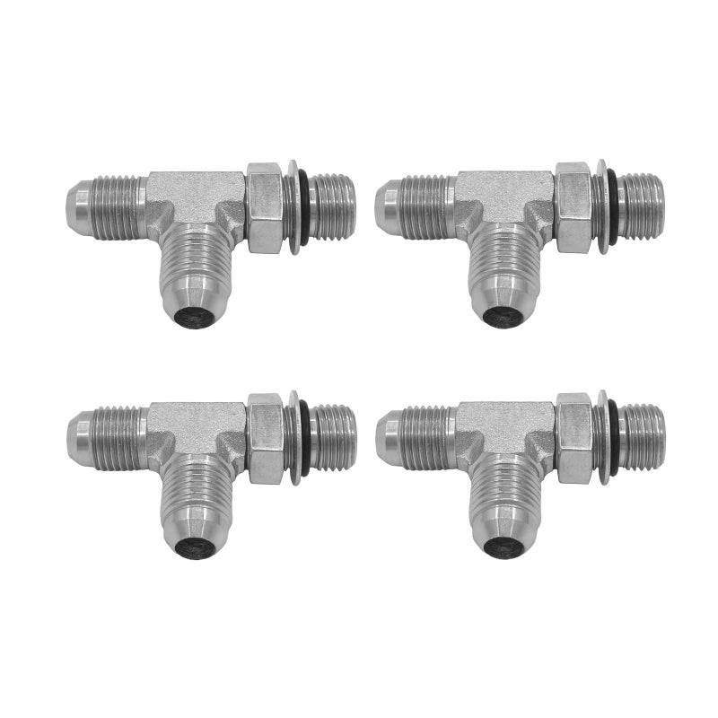 BEITERSTOE 4PACK 6804060606NWO Hydraulic Adapter Fitting Run Tee 38 Male JIC 3791618UNF 38 Male Adjustable ORing Boss 91618UNF 38 Male 91618UNF Carbon Steel - Image 2