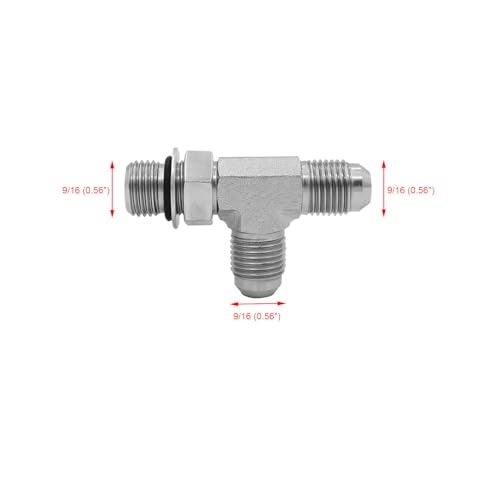 BEITERSTOE 4PACK 6804060606NWO Hydraulic Adapter Fitting Run Tee 38 Male JIC 3791618UNF 38 Male Adjustable ORing Boss 91618UNF 38 Male 91618UNF Carbon Steel - Image 3