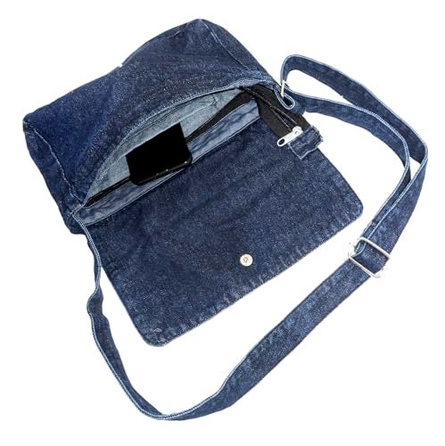 YunZh Denim Hobo Bag, Casual Style Lightweight Classic Retro Travel Shopper Purse Shoulder Handbag Messenger Bag - Image 5
