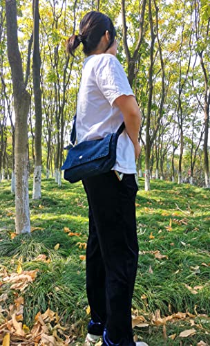 YunZh Denim Hobo Bag, Casual Style Lightweight Classic Retro Travel Shopper Purse Shoulder Handbag Messenger Bag - Image 3