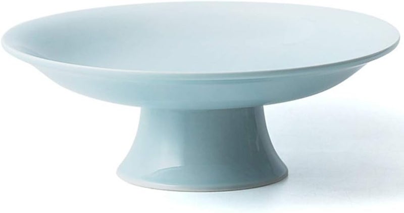 Kelendle Ceramic Footed Bowl Round Pedestal Bowl Fruit Bowl Holder Dessert Display Stand Decorative for Kitchen Counter Centerpiece Table Decor Serving Fruit Tray L 83 - Image 1