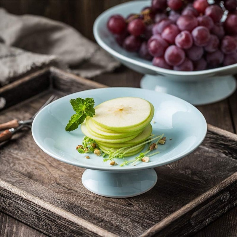 Kelendle Ceramic Footed Bowl Round Pedestal Bowl Fruit Bowl Holder Dessert Display Stand Decorative for Kitchen Counter Centerpiece Table Decor Serving Fruit Tray L 83 - Image 4
