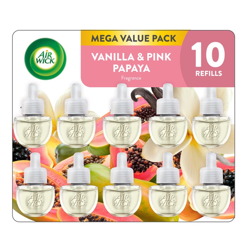 Air Wick Plug in Scented Oil Refill,Vanilla & Pink Papaya, 10 ct - Image 1