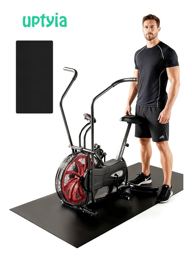 Uptyia Treadmill Mat Exercise Bike Mat Compatible with Bike Elliptical Treadmill 0.6CM Thick Mat Pad for Stationary Indoor Gym Equipment,Bike Trainer Mat Pad,Gym Equipment Mat(130*60cm) - Image 1