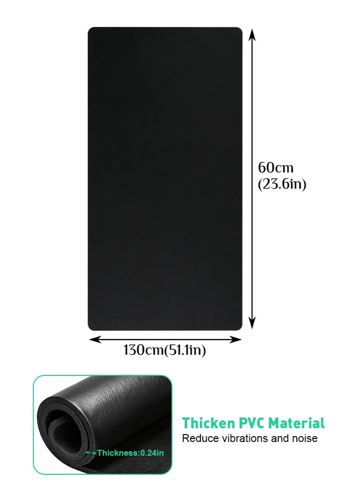 Uptyia Treadmill Mat Exercise Bike Mat Compatible with Bike Elliptical Treadmill 0.6CM Thick Mat Pad for Stationary Indoor Gym Equipment,Bike Trainer Mat Pad,Gym Equipment Mat(130*60cm) - Image 2