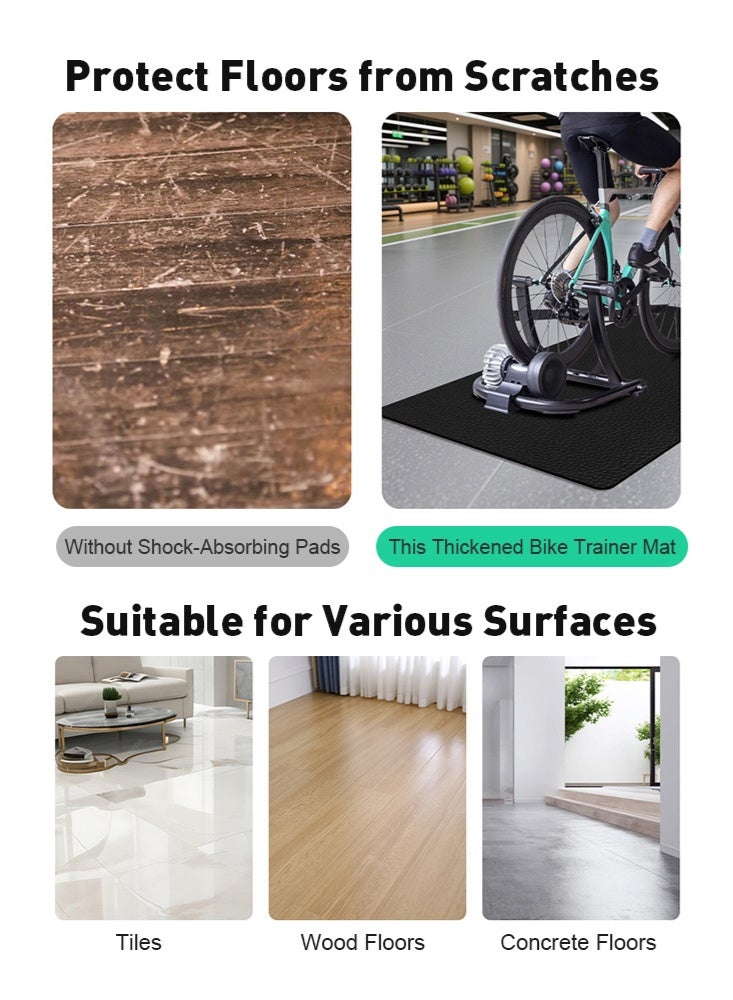 Uptyia Treadmill Mat Exercise Bike Mat Compatible with Bike Elliptical Treadmill 0.6CM Thick Mat Pad for Stationary Indoor Gym Equipment,Bike Trainer Mat Pad,Gym Equipment Mat(130*60cm) - Image 4