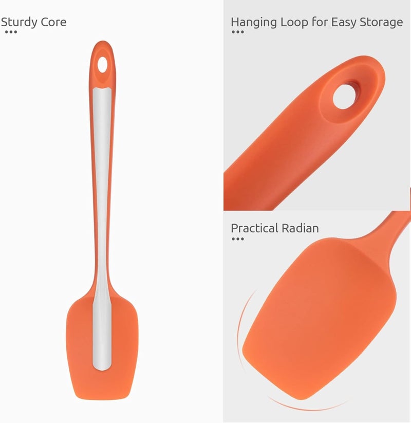 Bagonias Silicone Spatula 28cm – Heat Resistant up to 600°F, Seamless BPA-Free Non-Stick Rubber, Stainless Steel Core – Orange Cooking & Baking Utensil (Pack of 1) - Image 5