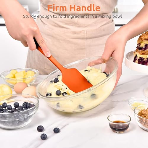 Bagonias Silicone Spatula 28cm – Heat Resistant up to 600°F, Seamless BPA-Free Non-Stick Rubber, Stainless Steel Core – Orange Cooking & Baking Utensil (Pack of 1) - Image 2