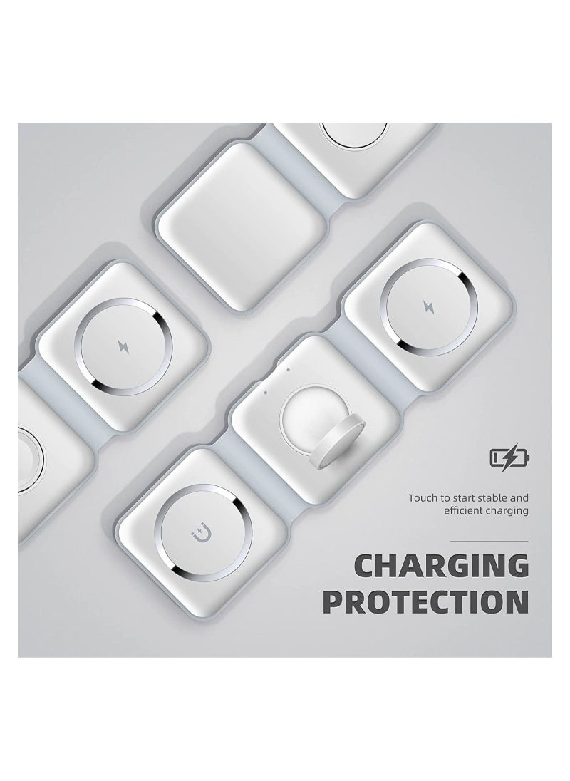 ELTRAZONE - Wireless Charging, 3 in 1 Wireless Charger,Wireless Magnetic Fast Charging Foldable Dock station Charger for iPhone 13/12/11/8/Pro/Max,for iWatch - Image 1