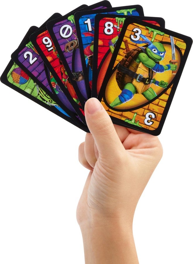 Mattel Games UNO Teenage Mutant Ninja Turtles Mutant Mayhem Card Game for Kids & Family Nights, Parties, Travel, Camping & More - Image 2
