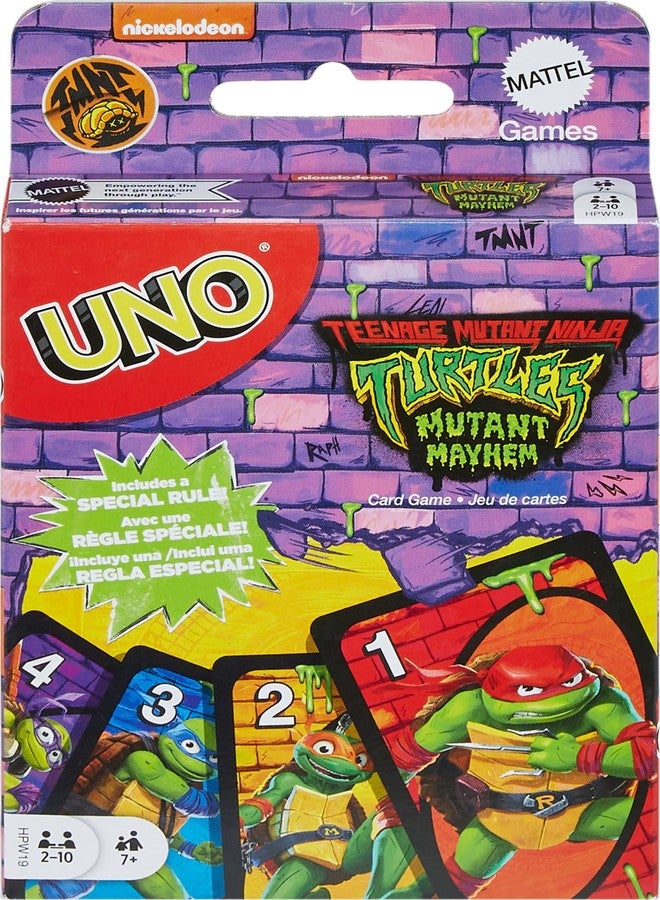 Mattel Games UNO Teenage Mutant Ninja Turtles Mutant Mayhem Card Game for Kids & Family Nights, Parties, Travel, Camping & More - Image 1