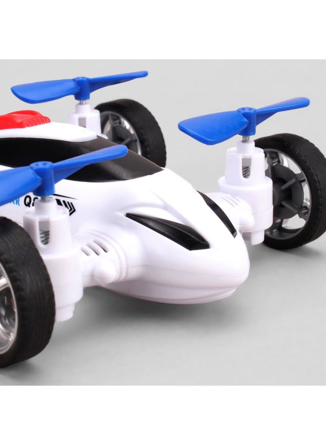 D-Power - Friction-Powered Fly Car with Rotating Propellers - White | Fun, Battery-Free Toy for Kids | Age 3+ - Image 4
