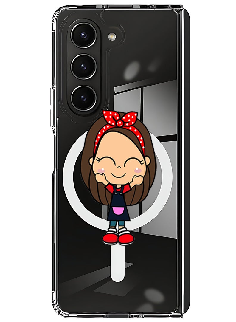 Theodor Magnetic Case for Samsung Galaxy Z Fold 6 Compatible with MagSafe Wireless Charging, Shockproof Phone Bumper Cover Girl - Image 1