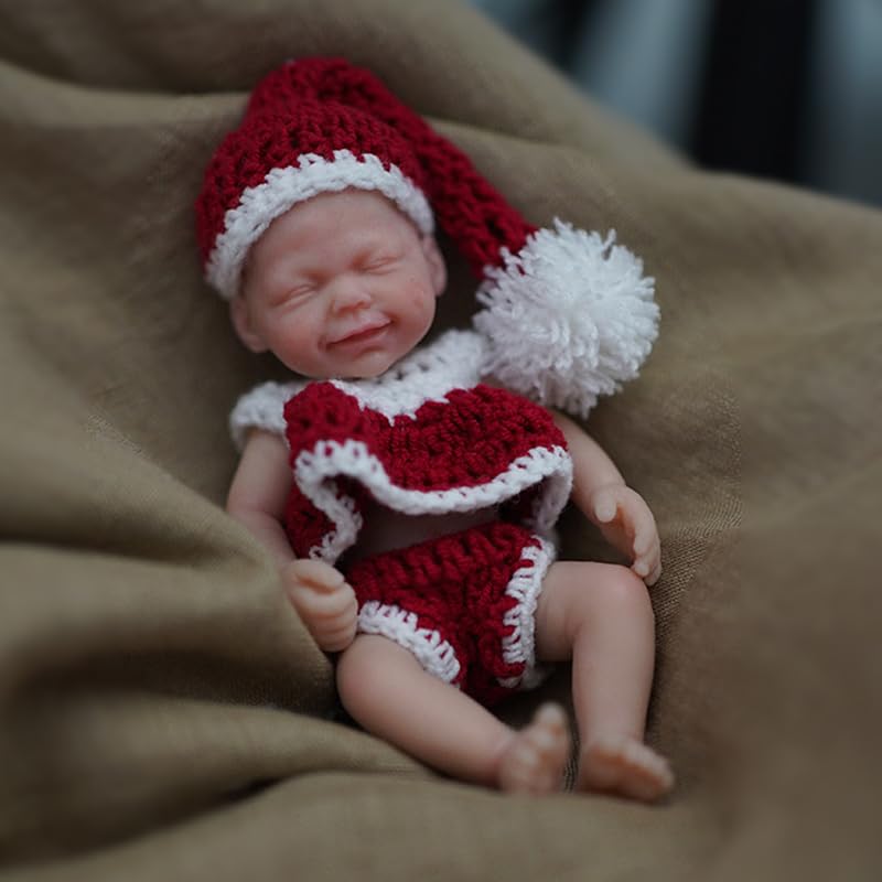 Mire & Mire Mire Mire Reborn Baby Dolls 45 Inch Sleeping Full Silicone Mini Baby Doll with Feeding Accessories Smile Realistic Baby Doll - Image 5