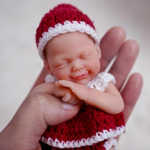 Mire & Mire Mire Mire Reborn Baby Dolls 45 Inch Sleeping Full Silicone Mini Baby Doll with Feeding Accessories Smile Realistic Baby Doll - Image 1