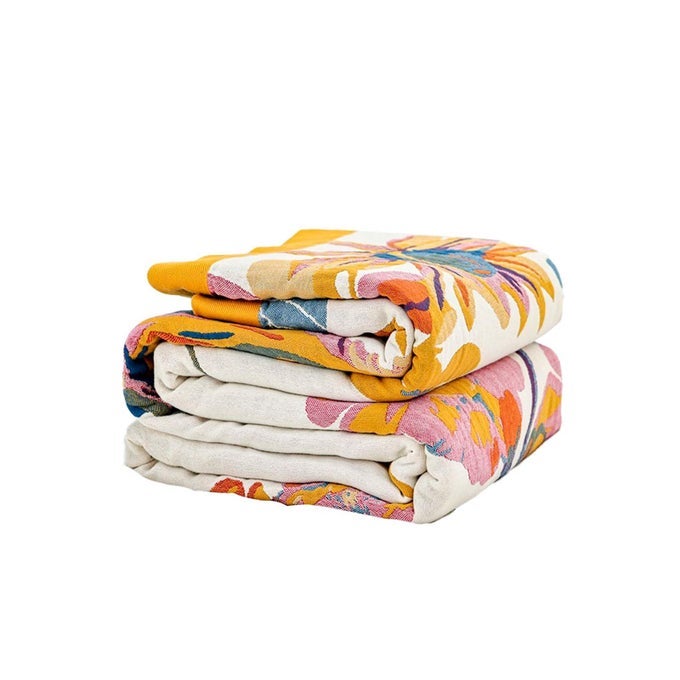 BOHO THROW BLANKET 100 COTTON ULTRA SOFT LUXURY THROW RUSTIC QUILT 80X90 FLORAL BIRD BUTTERFLY FARMHOUSE DECOR BED BLANKETS ALL SEASON RUSTIC REVERSIBLE BOHEMIAN THROW FOR BED YELLOW