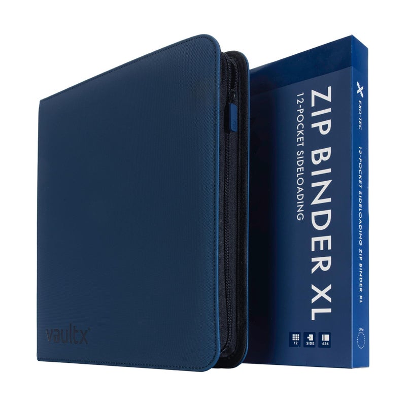 Vault X 12 XL Pocket Trading Card Zip Binder 624 Cards Premium ExoTec Album Material 26 SideLoading Pages Folder for Collectible Card Games Sports TCG Blue - Image 2
