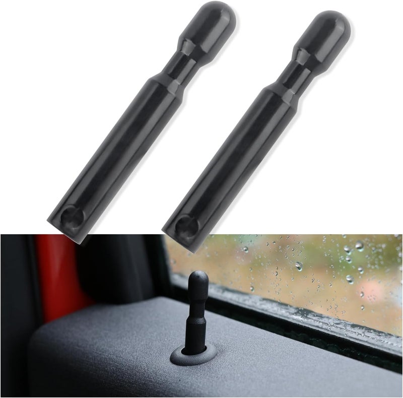 Carleef 2PCS Car Door Lock Knobs - Black Replacement Pins - Image 1