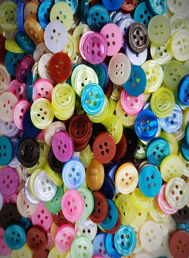 Vemlons Buttons,Shirt Button 4 Hole Buttons Pack of 480 Piece 24 Piece x 20 Colors Inside/Arts and Craft/Shirts Button for Men and Women(Multi Color) - Image 2