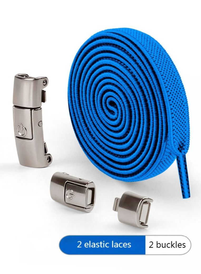 أربطة أحذية ركوب الدراجات أربطة الحذاء الرياضية أربطة الحذاء لإبزيم معدني رباط الحذاء أزرق - Image 1