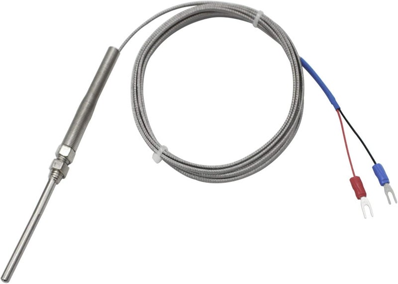 T-PRO K-Type Thermocouple Temperature Sensors 2M/6.6Ft Wire，Stainless Steel Probe (Probe Length 50mm) - Image 1