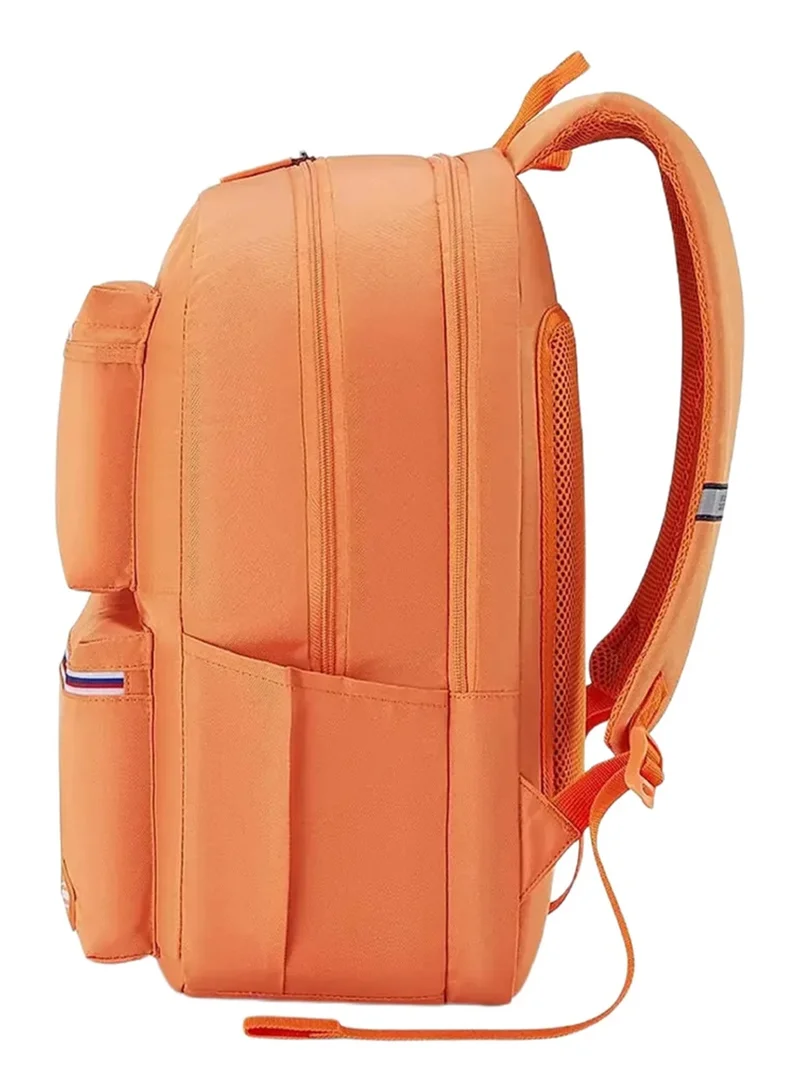 American Tourister Orange Riley Laptop Backpack, 28L Capacity, 100% Polyester, Orange|Fits 15.6" Laptop|Double Zipper Pocket Opening|Front Storage Compartments|Antimicrobial Treated Lining|Bottle Holder - 1 Year International Warranty for Women | Best Price UAE