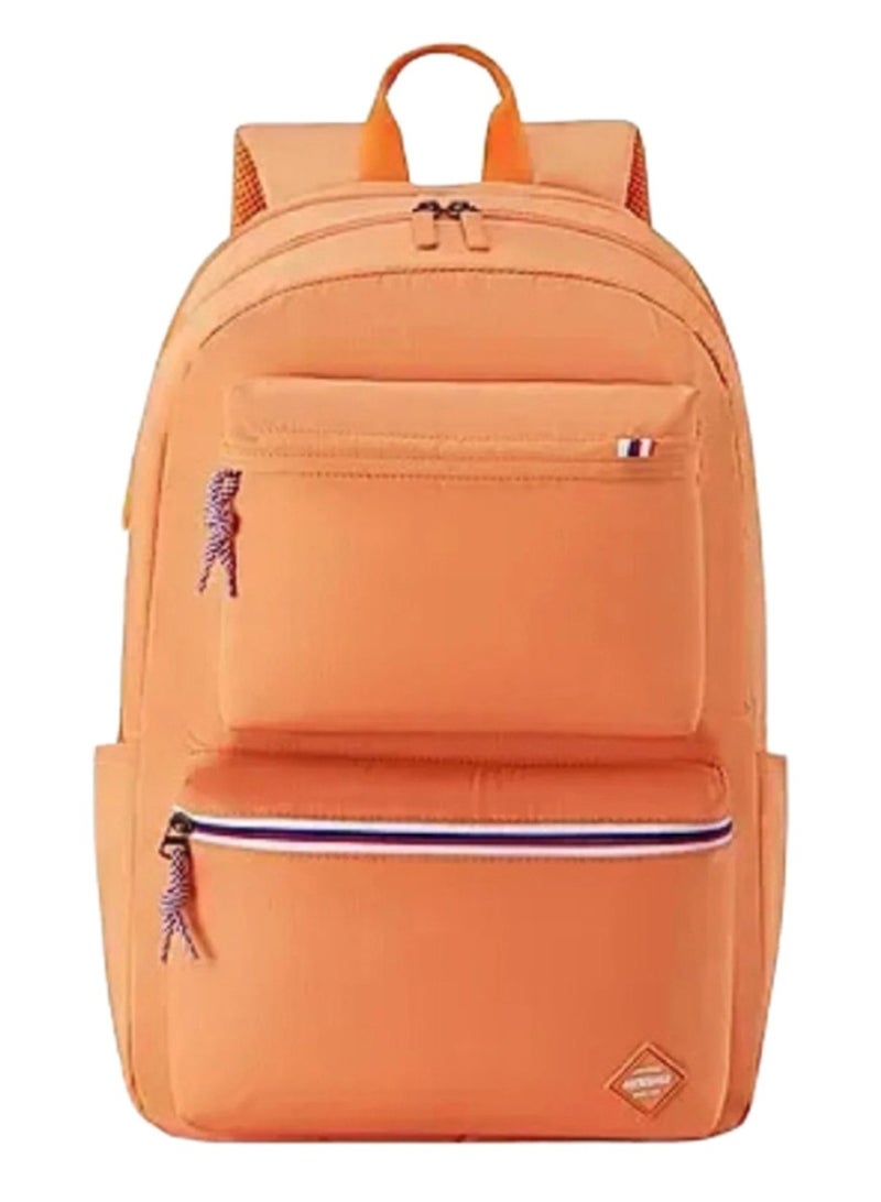 AMERICAN TOURISTER Riley Laptop Backpack, 28L Capacity, 100% Polyester, Orange|Fits 15.6" Laptop|Double Zipper Pocket Opening|Front Storage Compartments|Antimicrobial Treated Lining|Bottle Holder - 1 Year International Warranty - Image 1