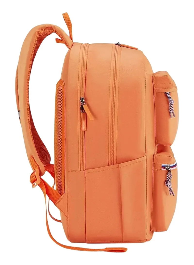 American Tourister Orange Riley Laptop Backpack, 28L Capacity, 100% Polyester, Orange|Fits 15.6" Laptop|Double Zipper Pocket Opening|Front Storage Compartments|Antimicrobial Treated Lining|Bottle Holder - 1 Year International Warranty for Women | Best Price UAE